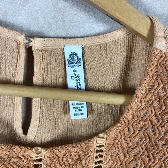 American Rag Le Femme Dip Dye Glow Boho Fringe Top NEW XS - Picture 6 of 6